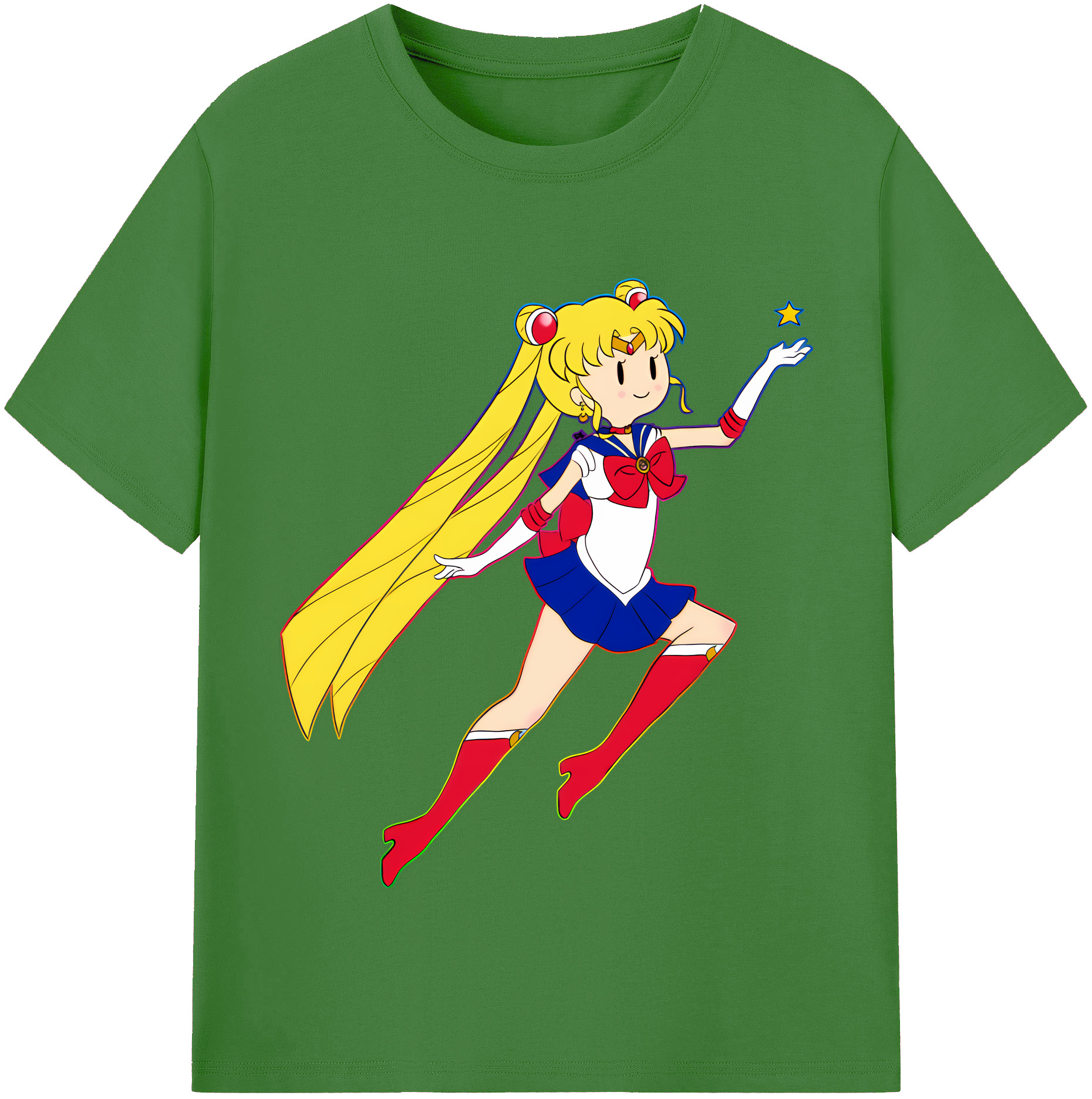 （画像用） 美少女戦士セーラームーン 月野 うさぎ つきの うさぎ Sailor Moon Tsukino Usagi レディースカジュアルプリントTシャツ（綿100％）